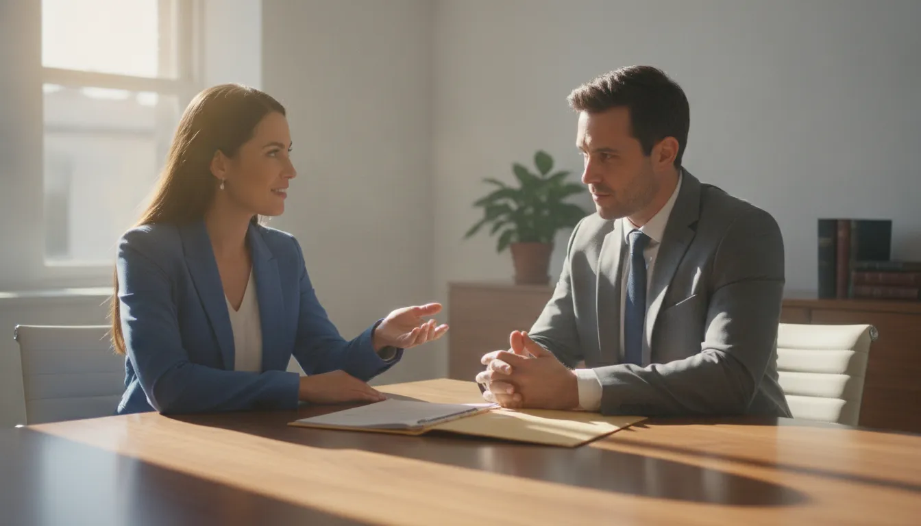 California employee discussing legal fees with a plaintiff-side employment lawyer