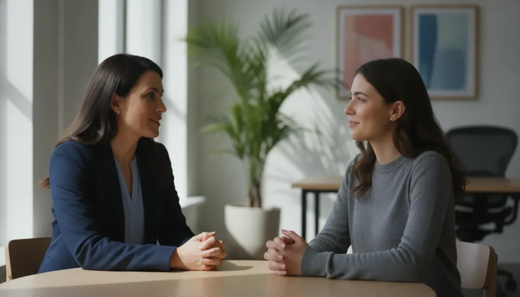 Employment law attorney discussing workplace concerns with an employee